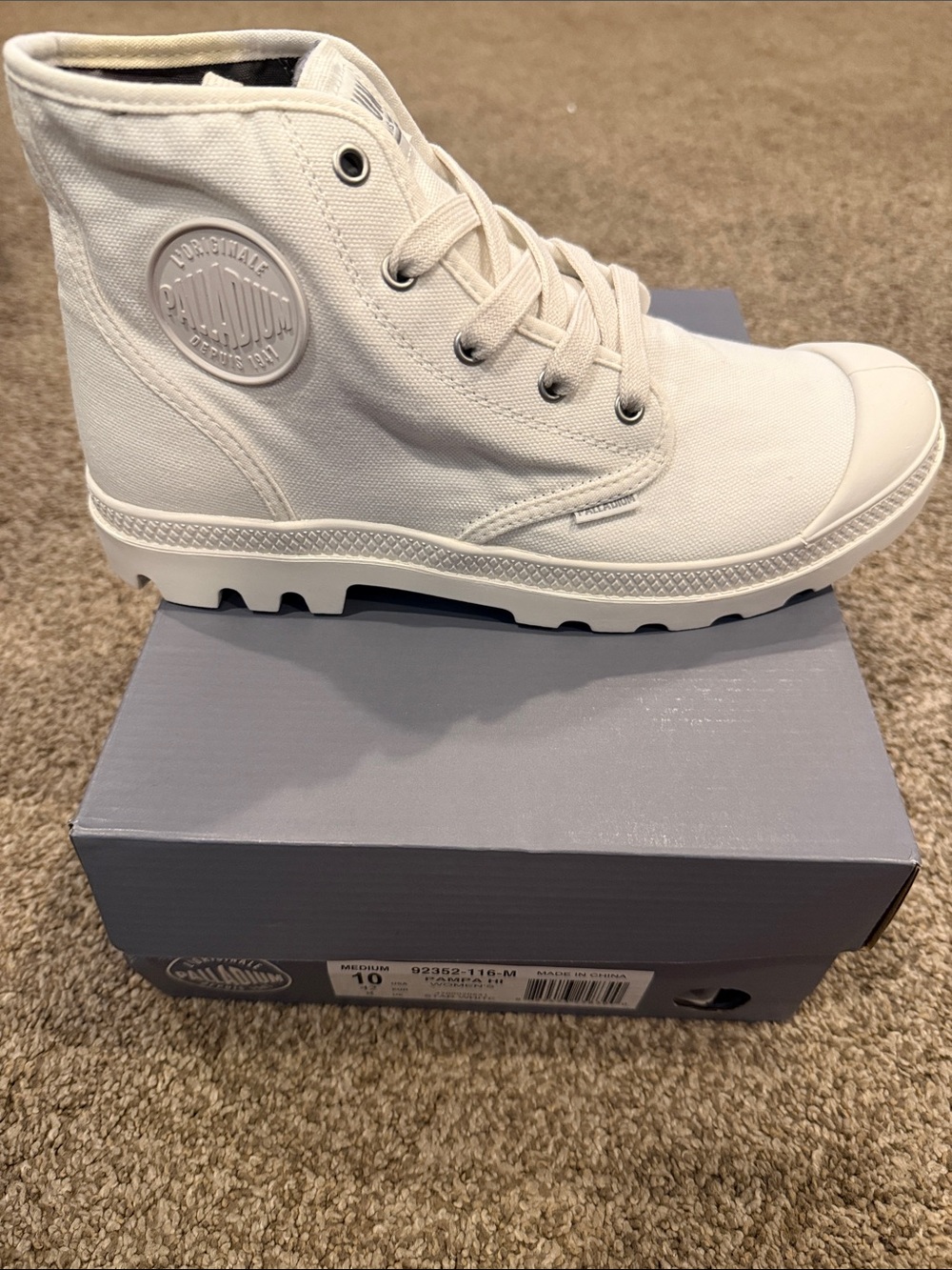 Palladium White Canvas High-Top Sneakers